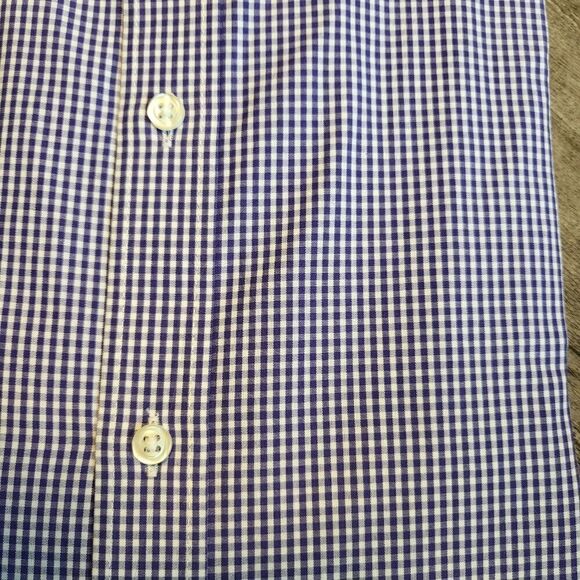 Tommy Hilfiger Micro-Gingham Print Dress Shirt-PURPLE DUNE-15.5-34/35 - Picture 3 of 6